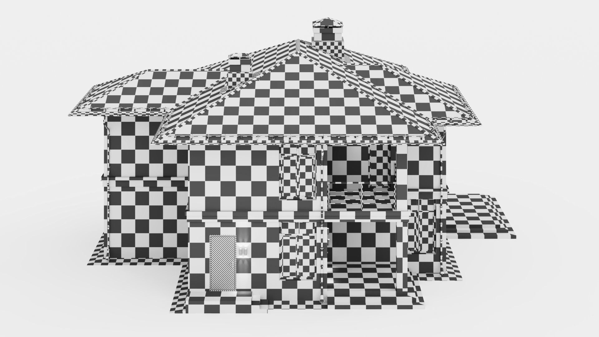 Modern two-story cottage 3D model_55