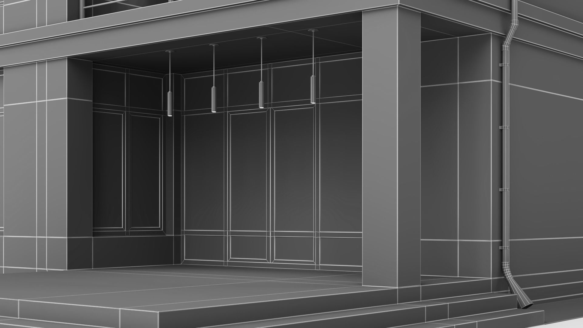 Modern two-story cottage 3D model_44