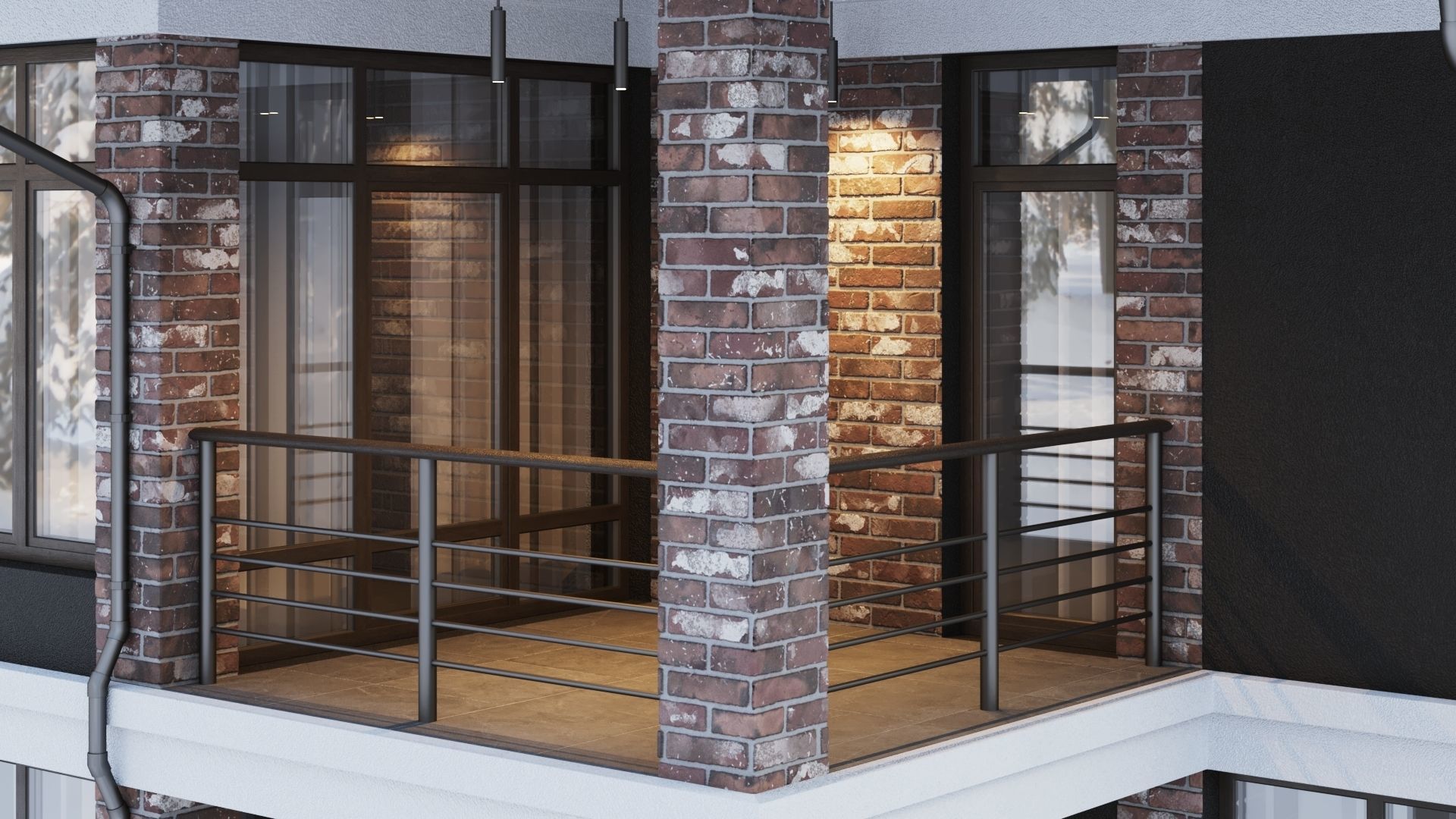 Modern two-story cottage 3D model_20