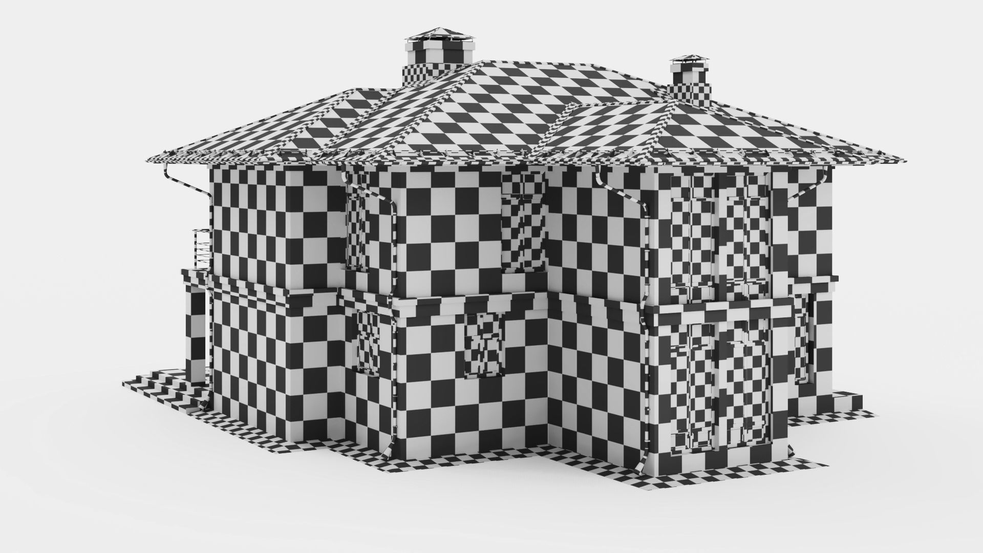 Modern two-story cottage 3D model_60