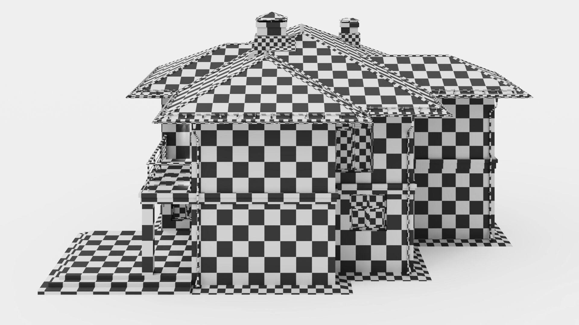 Modern two-story cottage 3D model_59