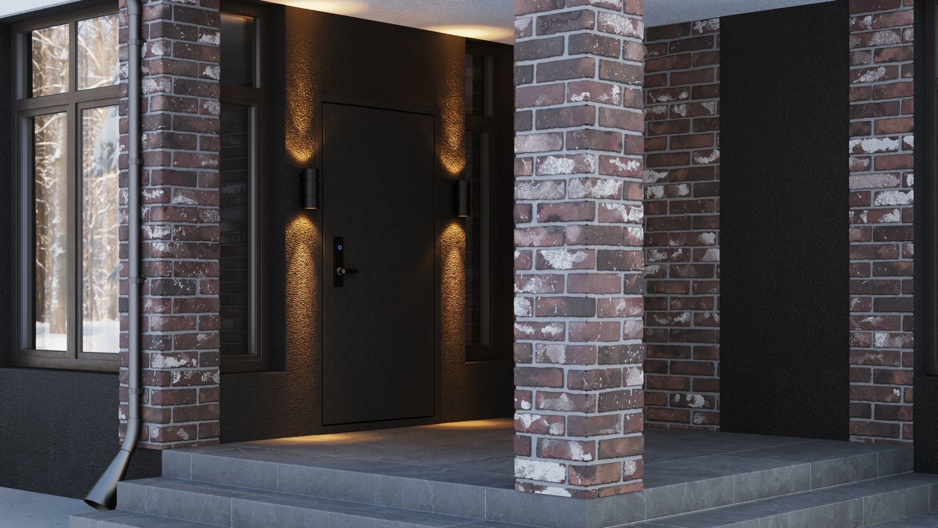 Modern two-story cottage 3D model_19