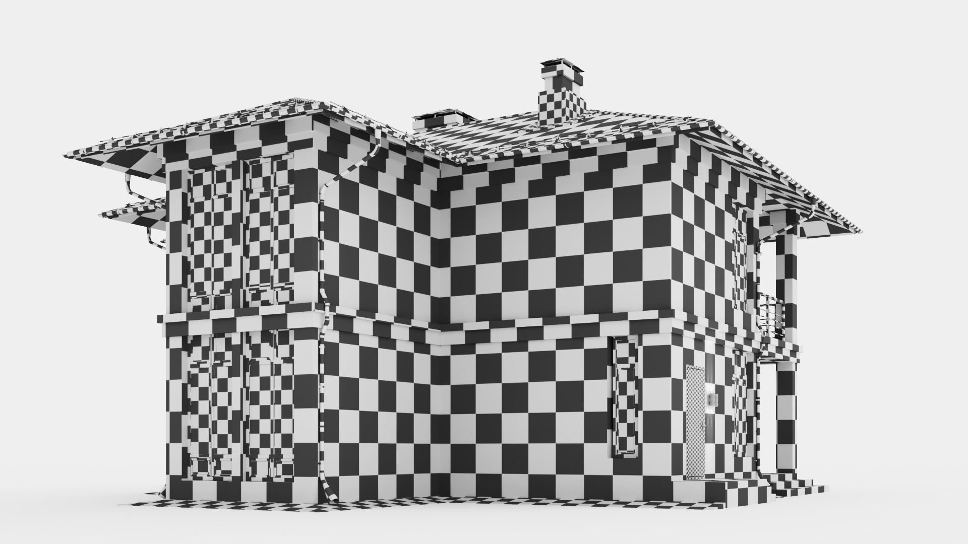 Modern two-story cottage 3D model_48