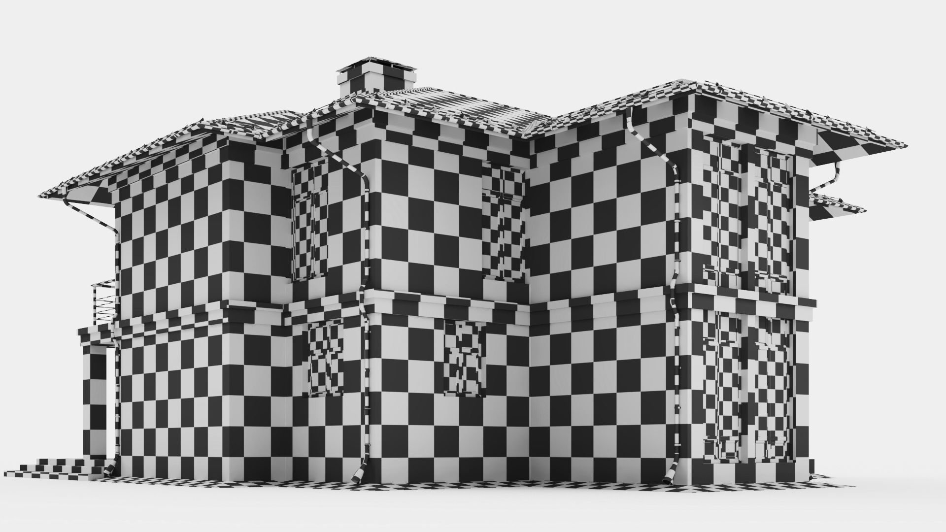 Modern two-story cottage 3D model_50