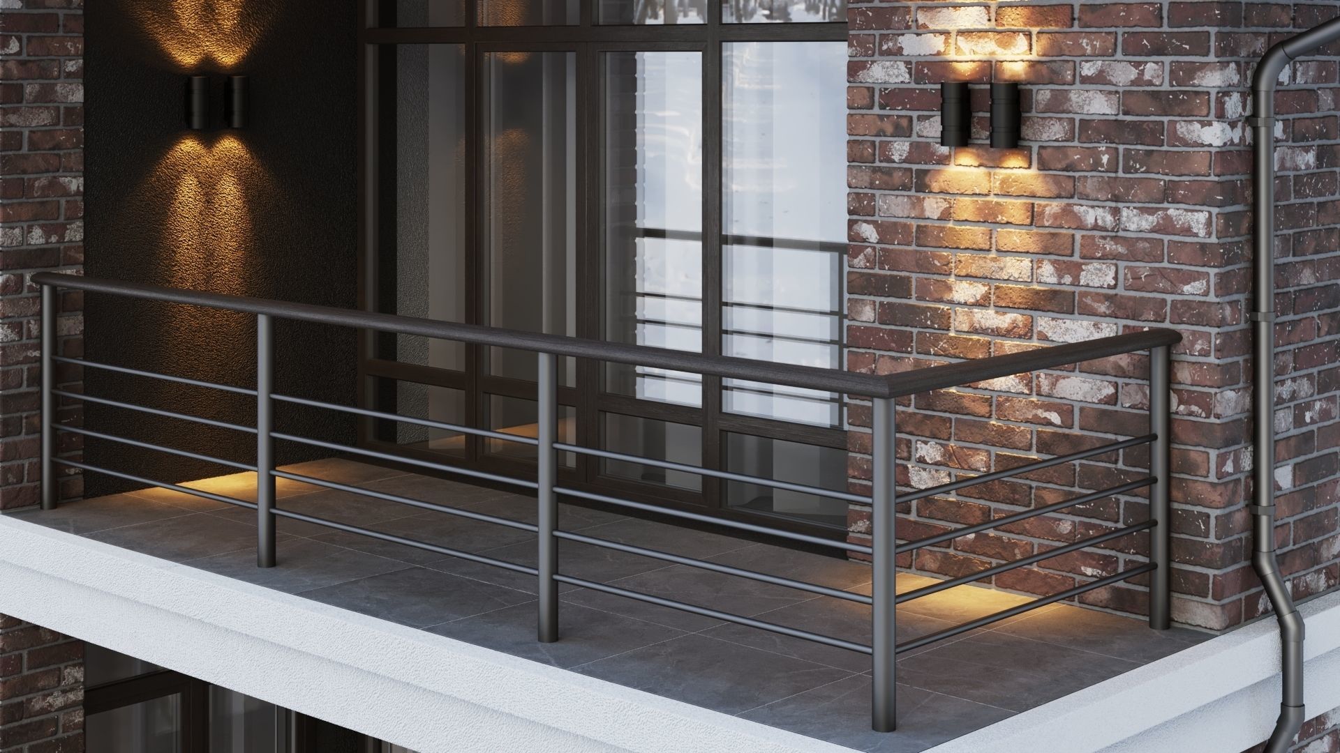 Modern two-story cottage 3D model_18