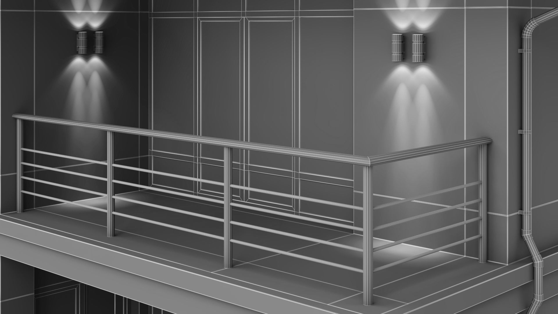 Modern two-story cottage 3D model_41