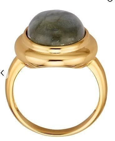 YD111 gold ring with labradorite stone 3D print model