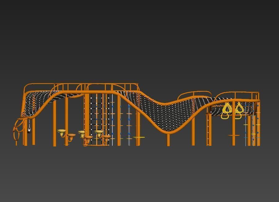 Big scale children combination climbing net playground equipment 3D model_2