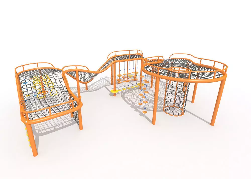 Big scale children combination climbing net playground equipment 3D model_0