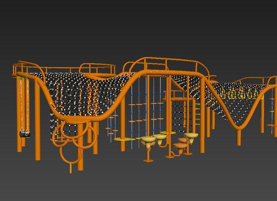 Big scale children combination climbing net playground equipment 3D model_6
