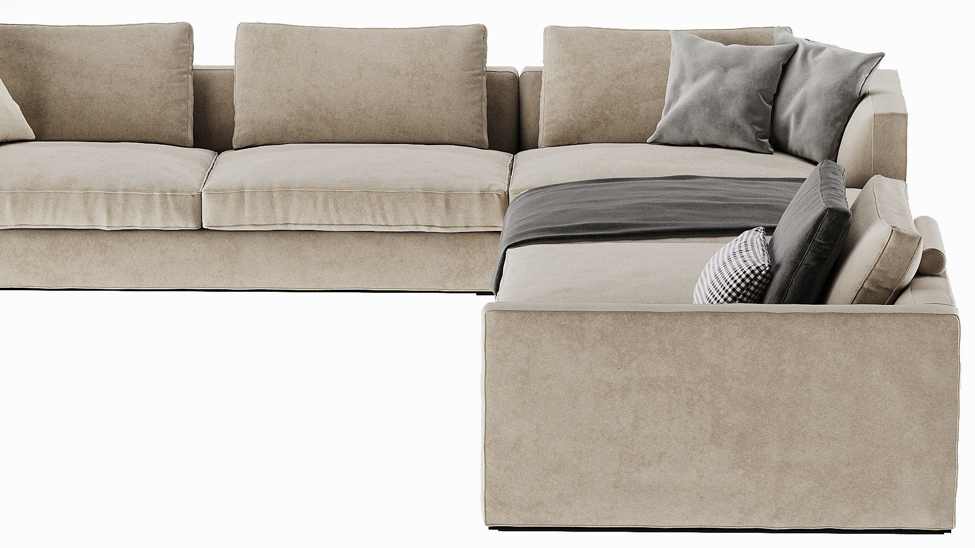 Sofa 1 sectional with pillows 3D model_3