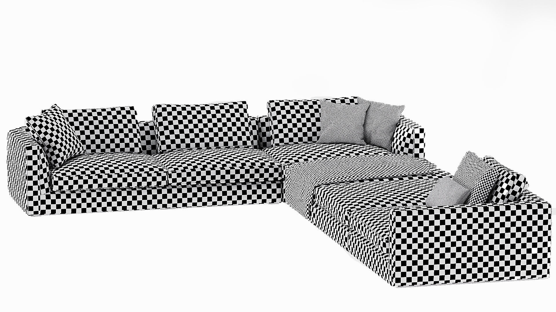 Sofa 1 sectional with pillows 3D model_6