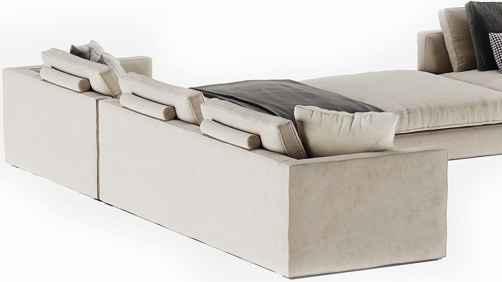 Sofa 1 sectional with pillows 3D model_4