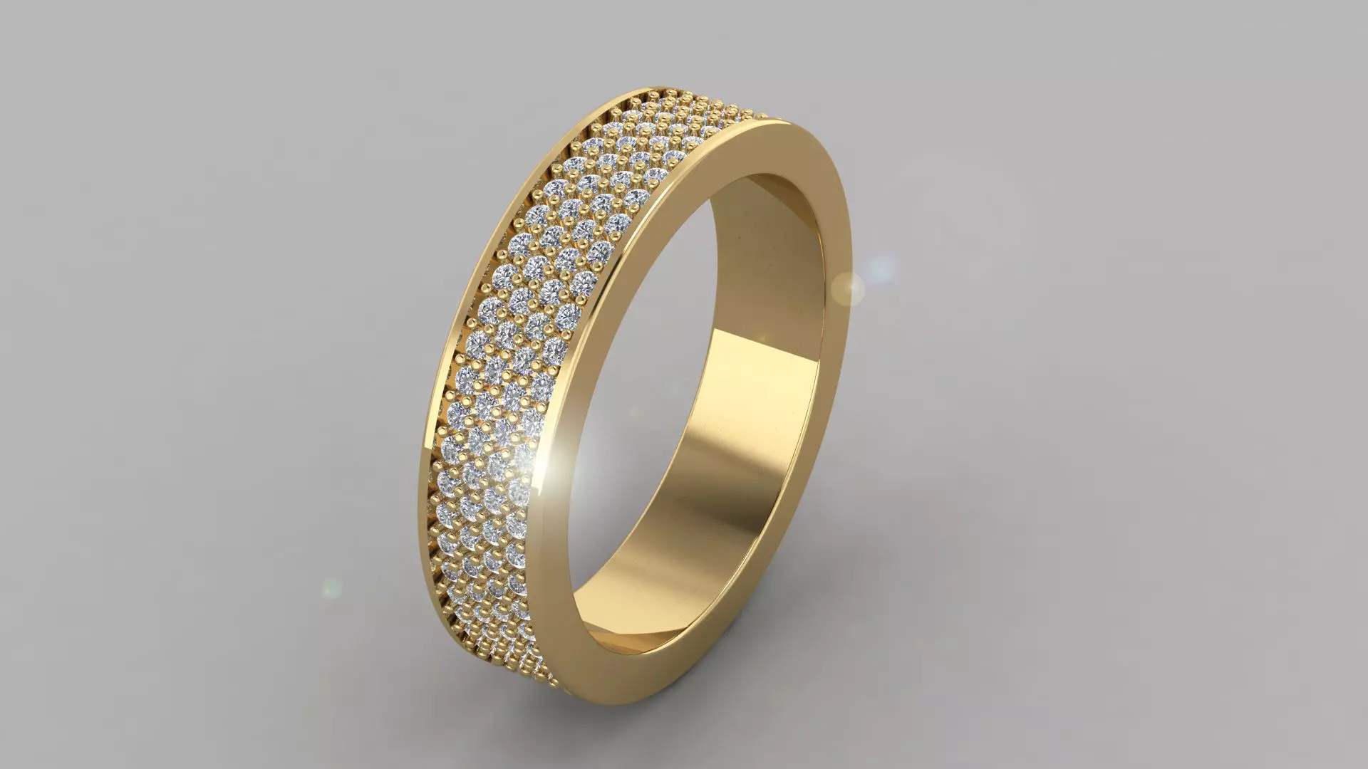 Wedding golden ring 3D print model_0