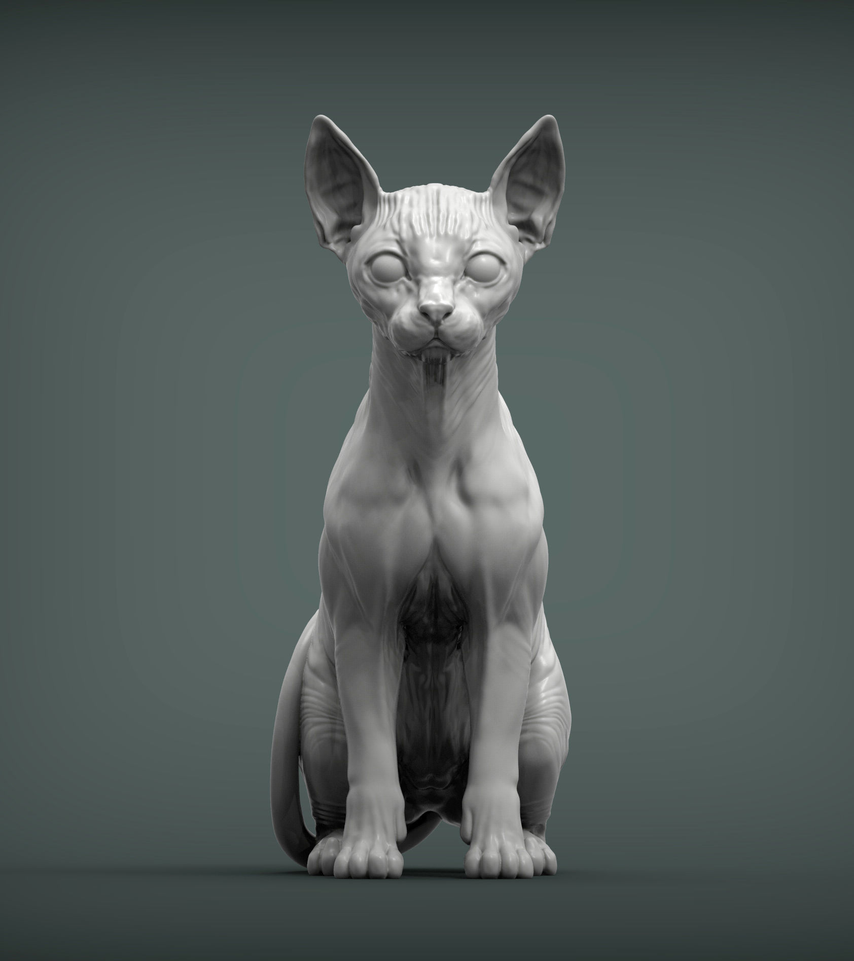 sphinx cat 3D print model_6