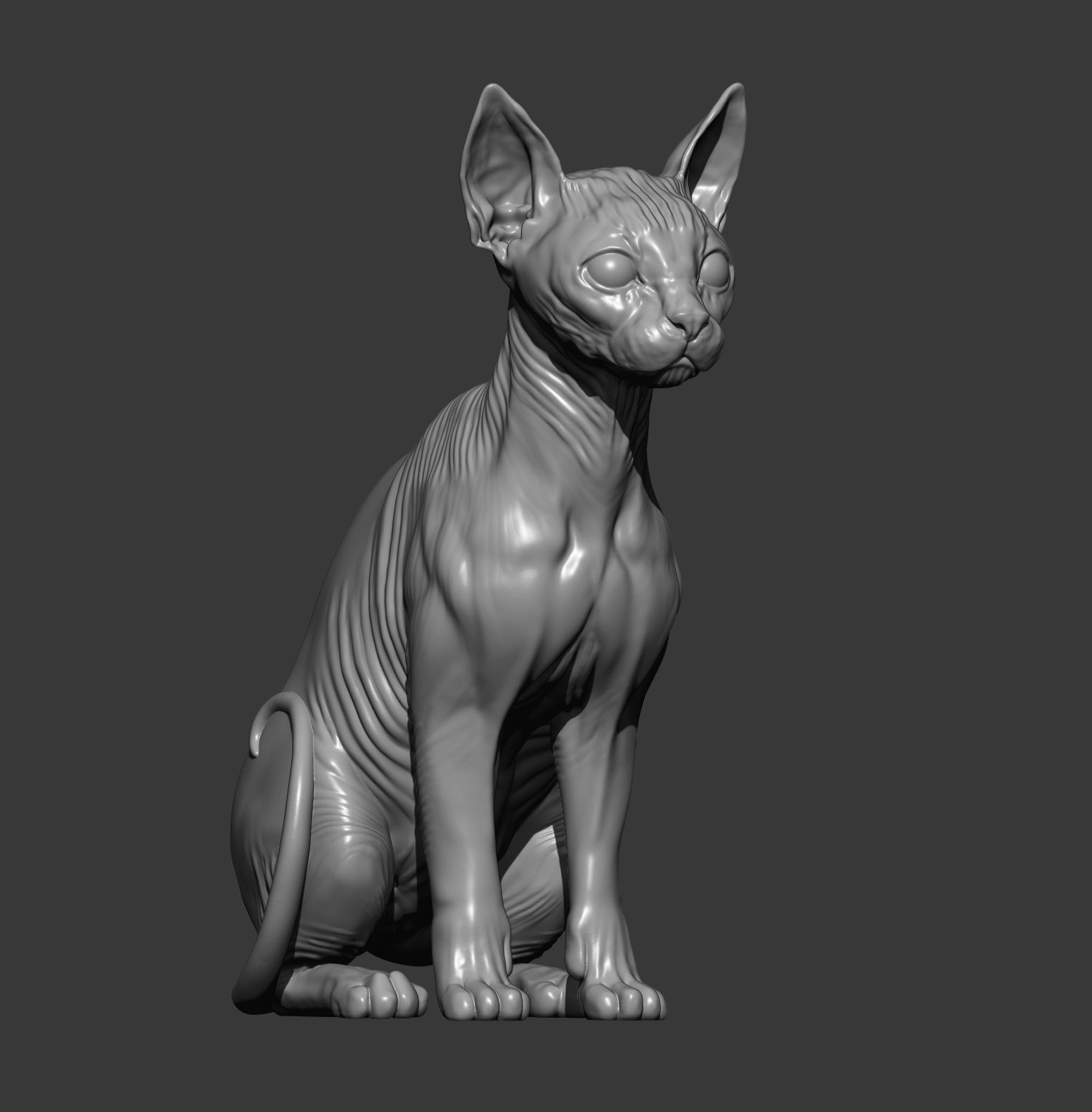 sphinx cat 3D print model_8