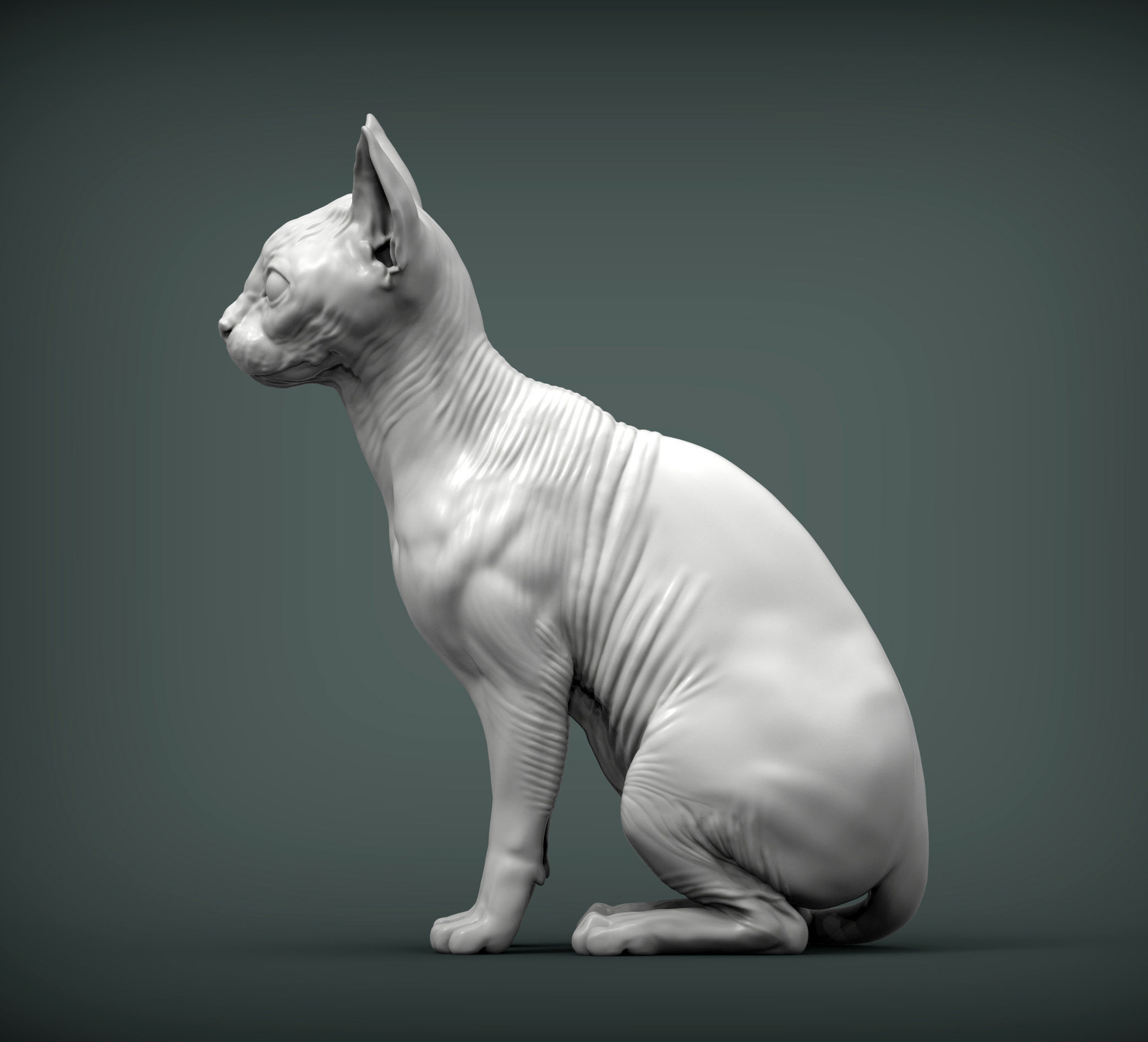sphinx cat 3D print model_2
