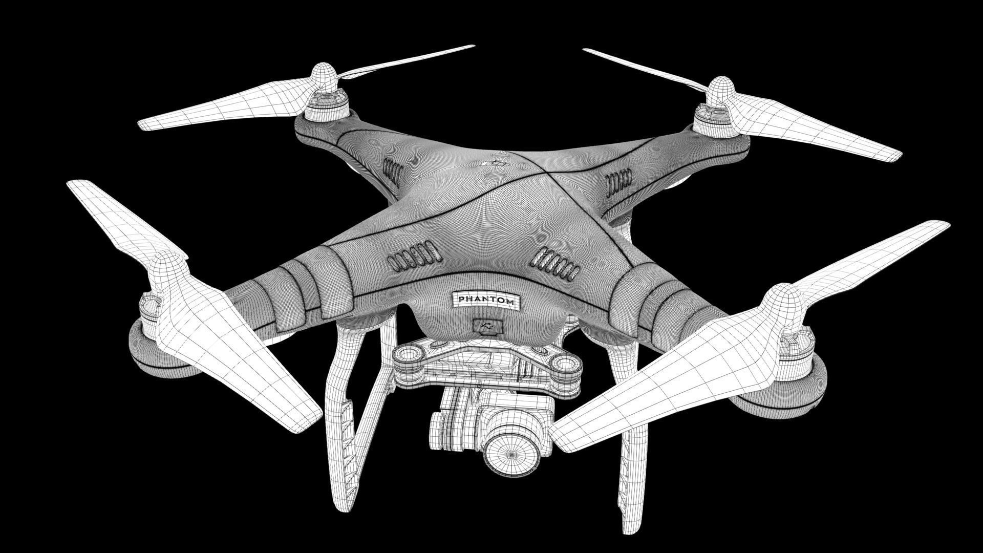 DJI Phantom 3 Drone Free 3D model_6