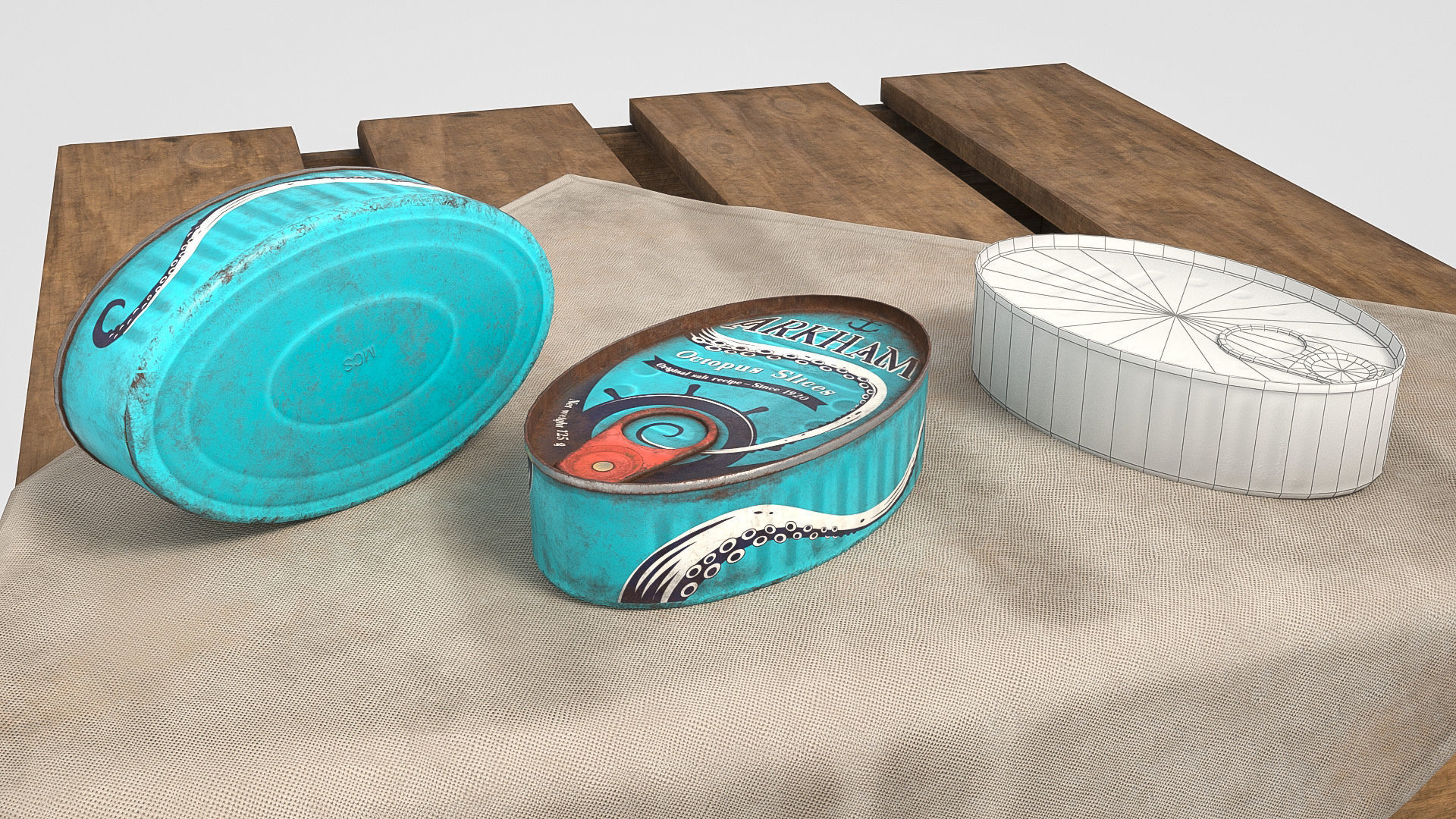 Low poly vintage cans Low-poly 3D model_8