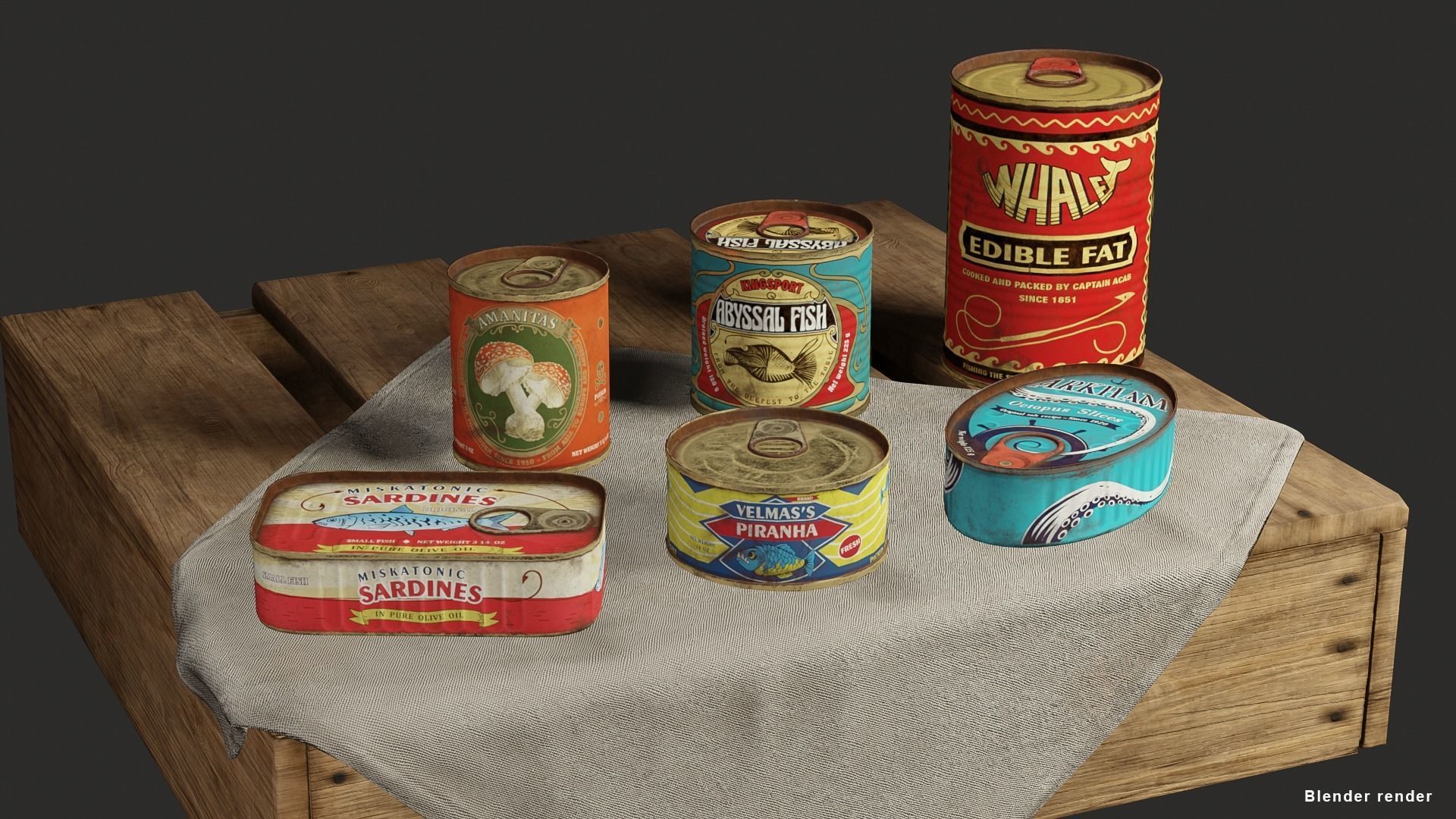 Low poly vintage cans Low-poly 3D model_13