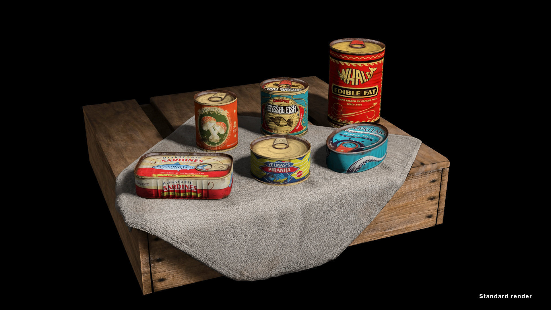 Low poly vintage cans Low-poly 3D model_4