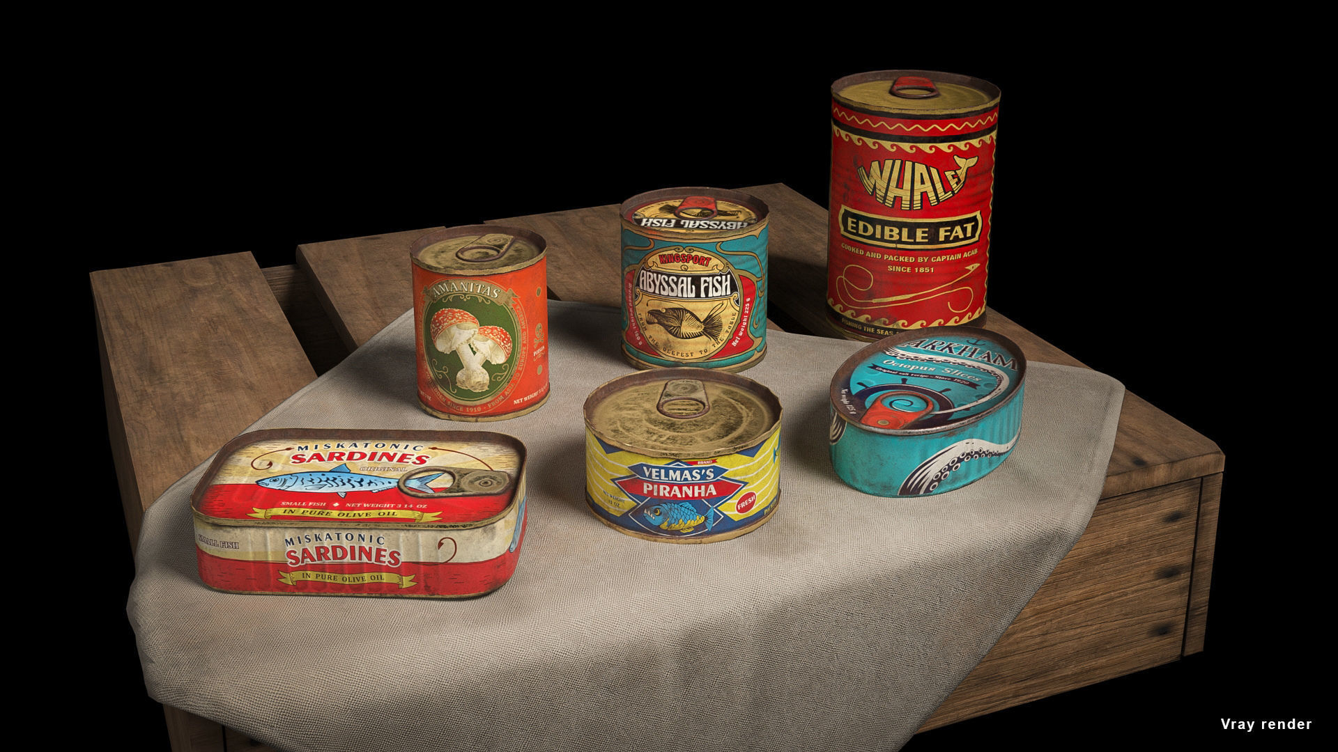 Low poly vintage cans Low-poly 3D model_2