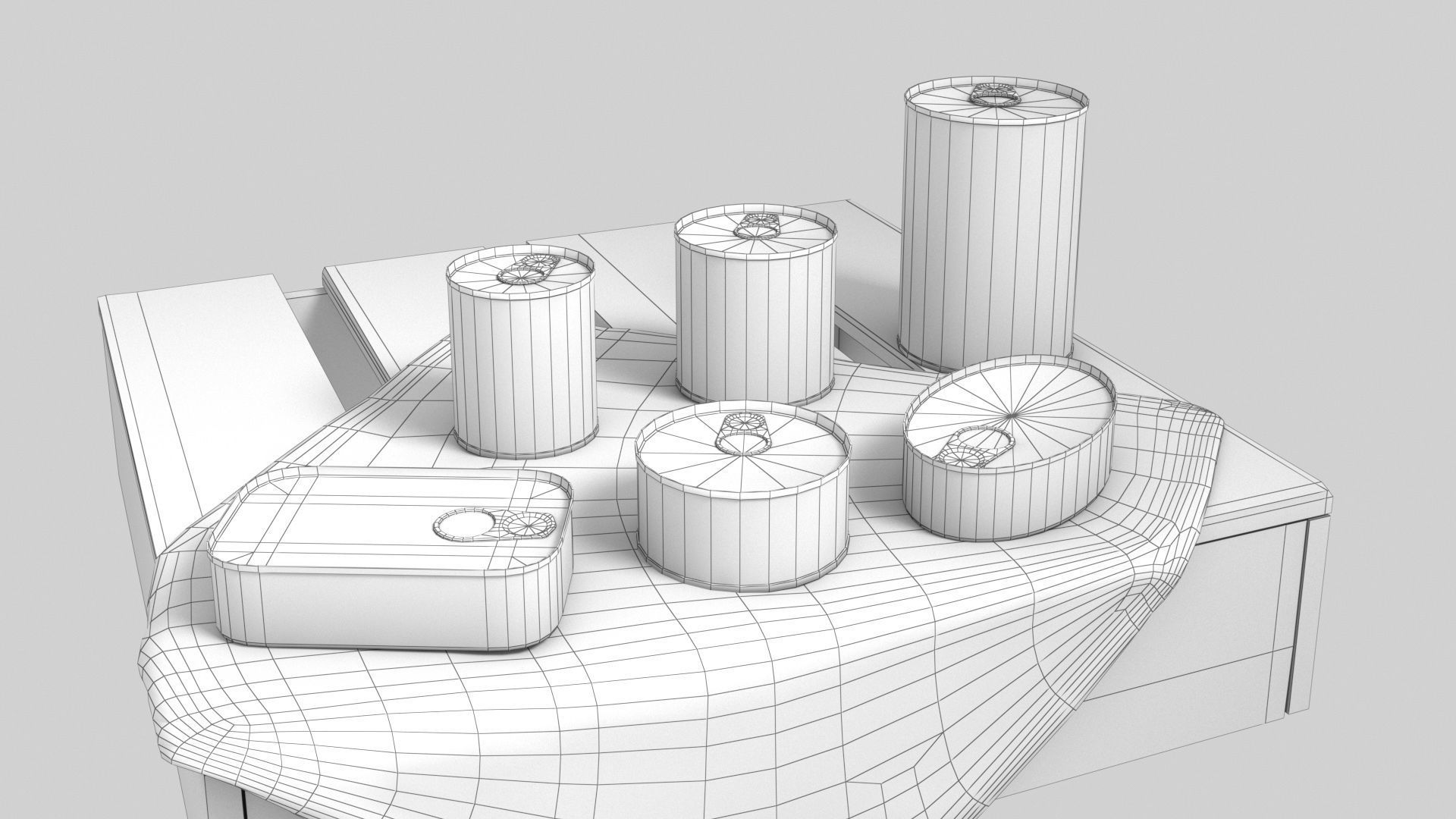 Low poly vintage cans Low-poly 3D model_1