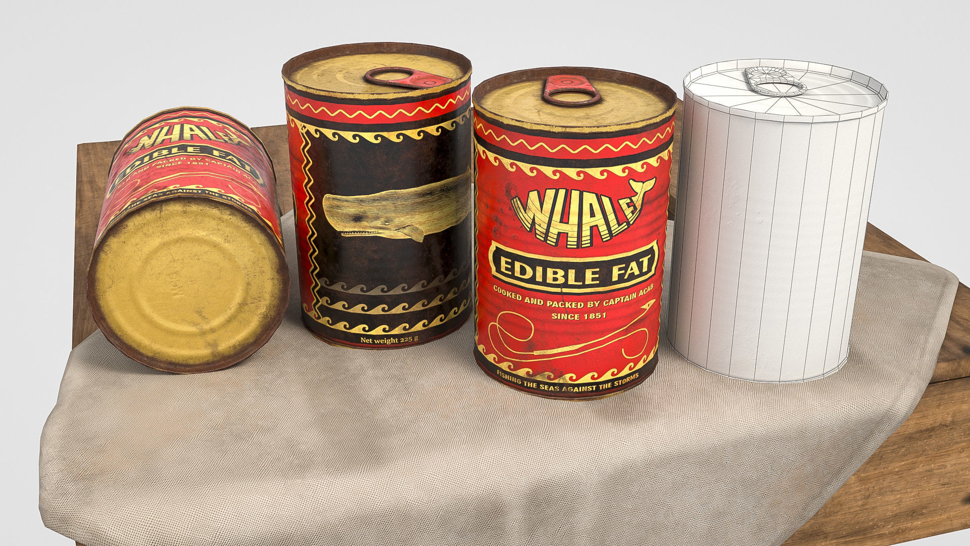 Low poly vintage cans Low-poly 3D model_12