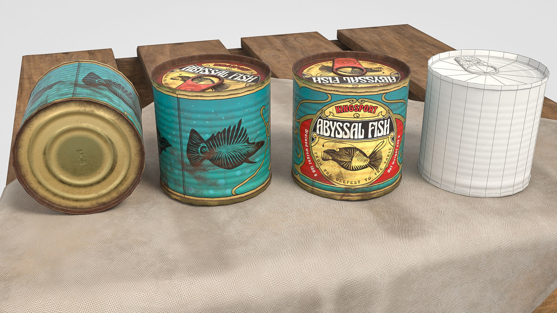 Low poly vintage cans Low-poly 3D model_11