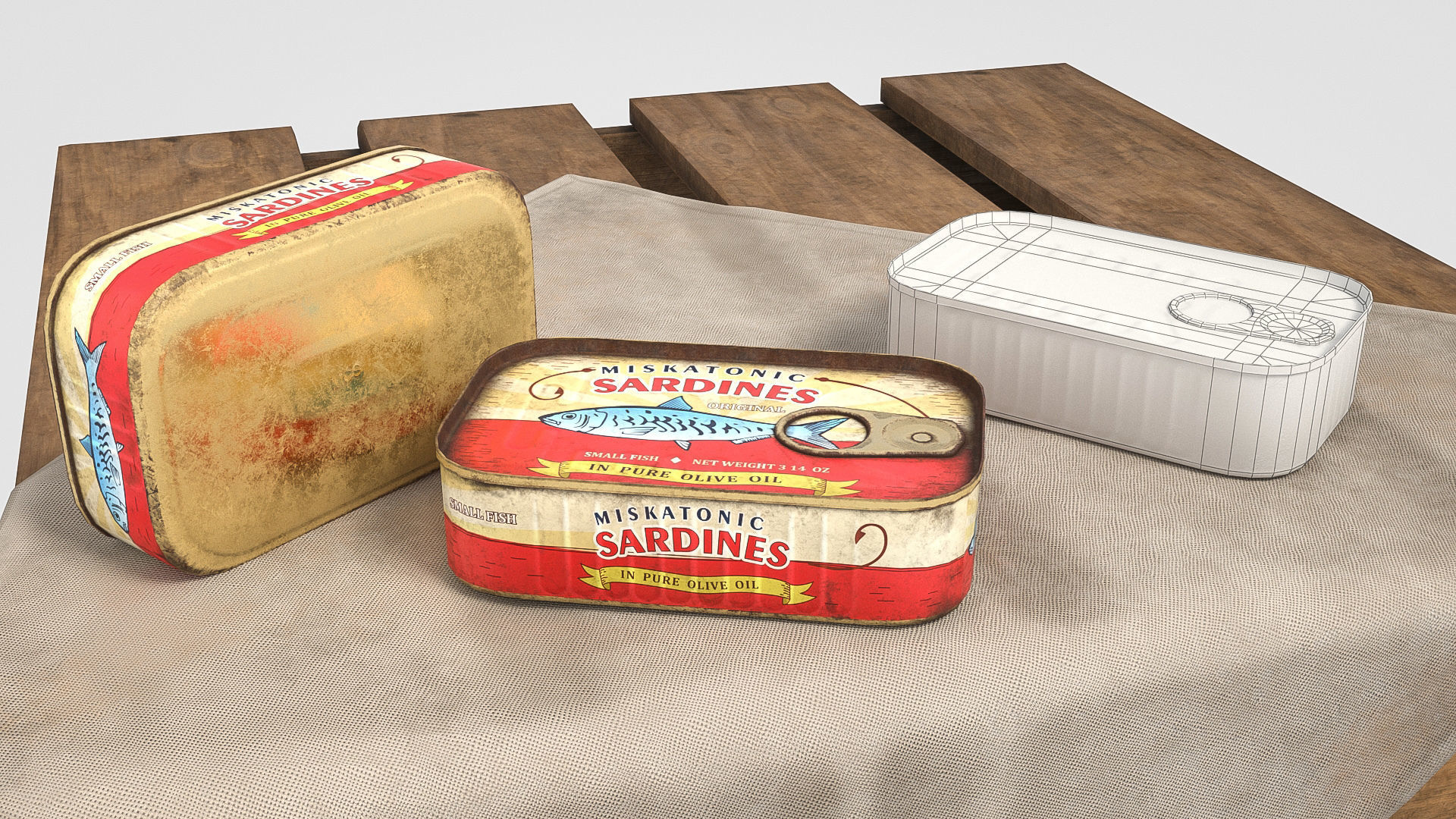 Low poly vintage cans Low-poly 3D model_7
