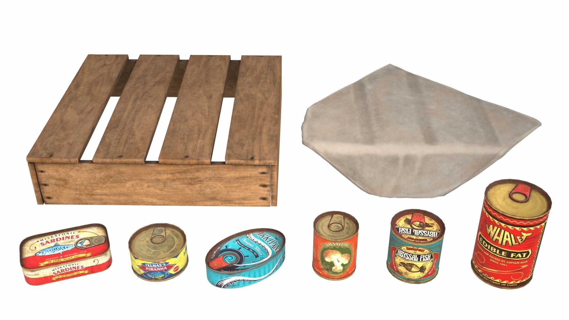 Low poly vintage cans Low-poly 3D model_5