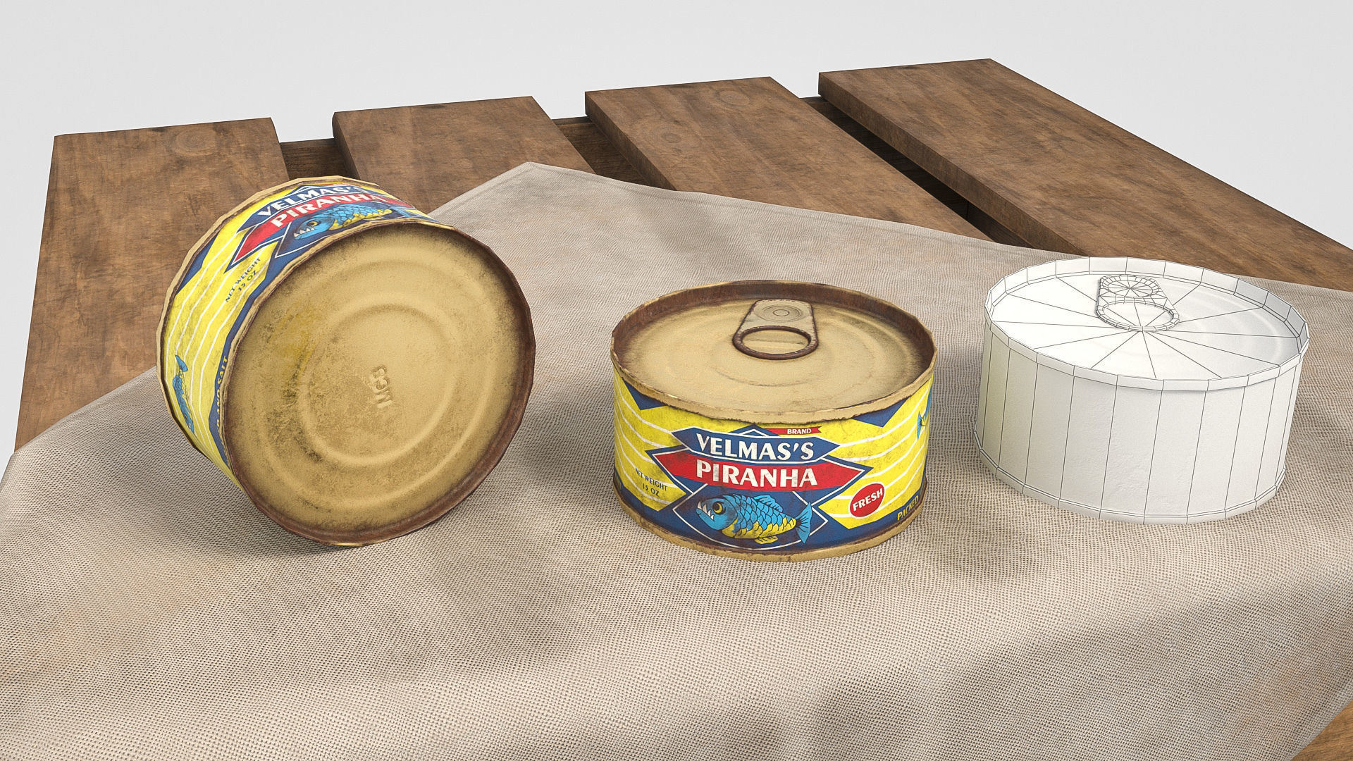 Low poly vintage cans Low-poly 3D model_9