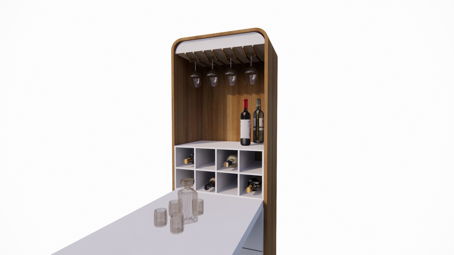 Bar Unit Low-poly 3D model_7