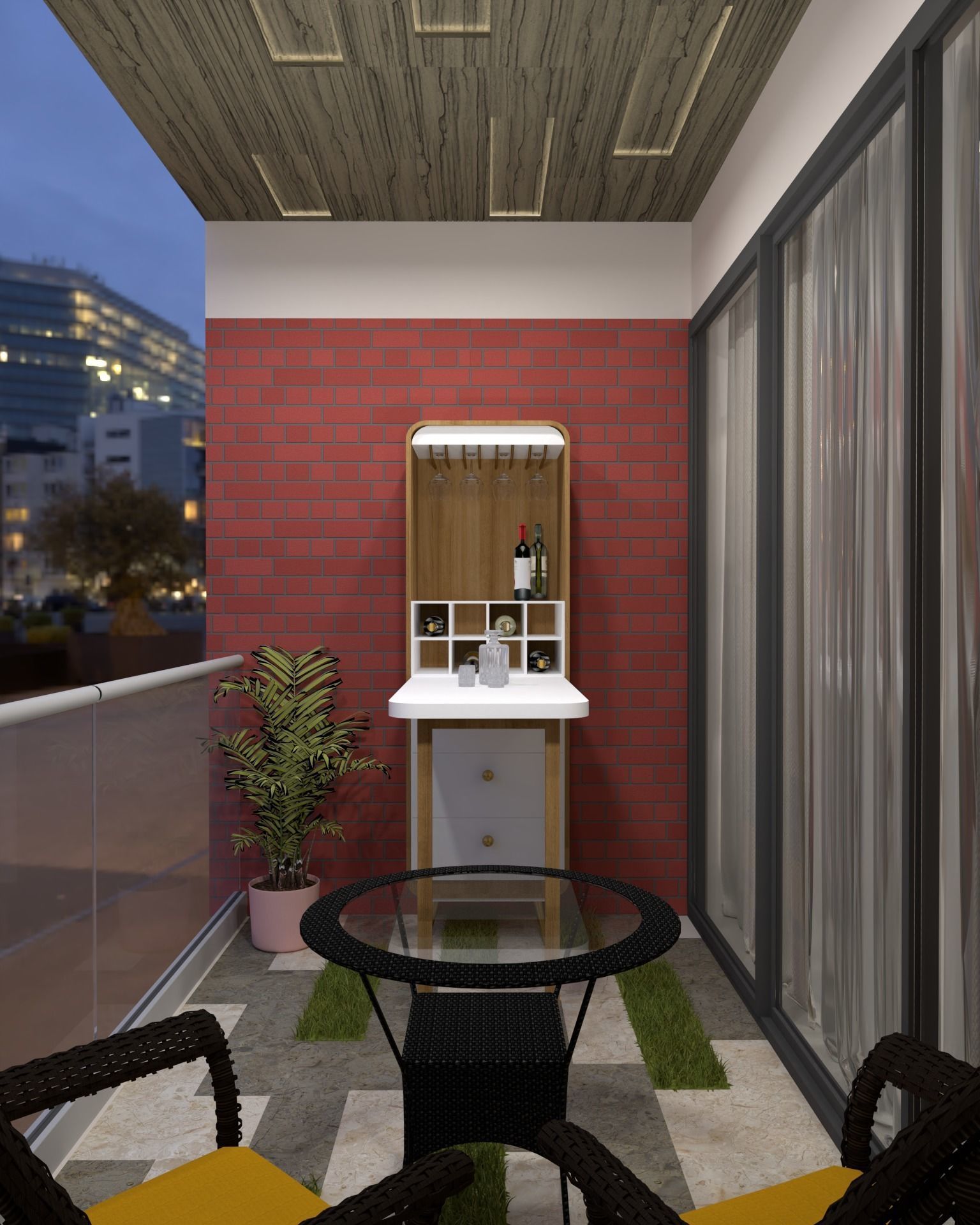 Bar Unit Low-poly 3D model_4