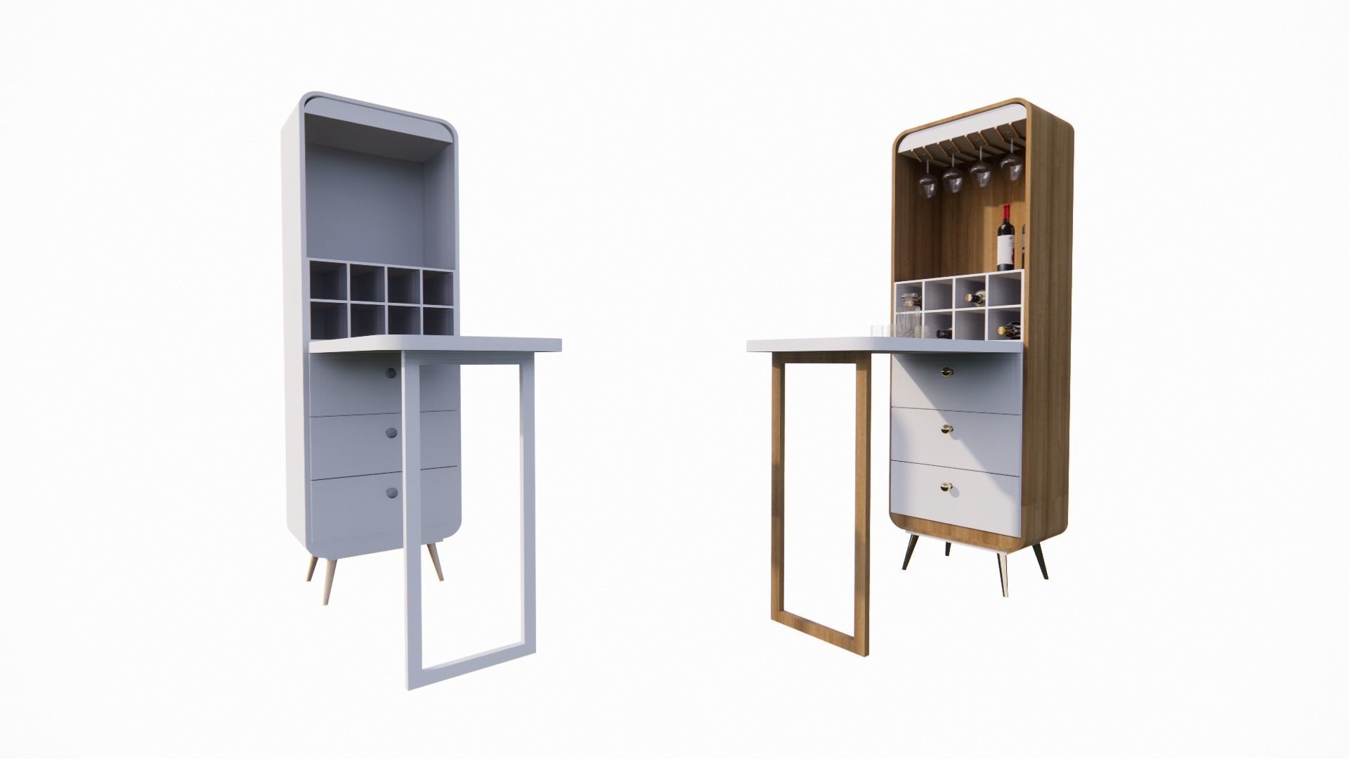 Bar Unit Low-poly 3D model_3