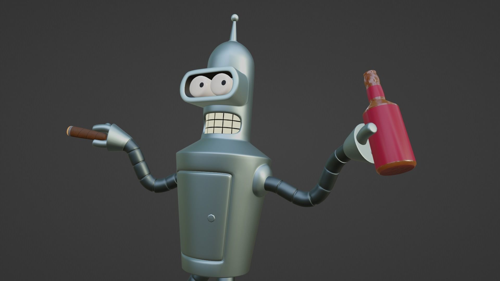 Bender Statue Futurama - 3D Printable 3D print model_1