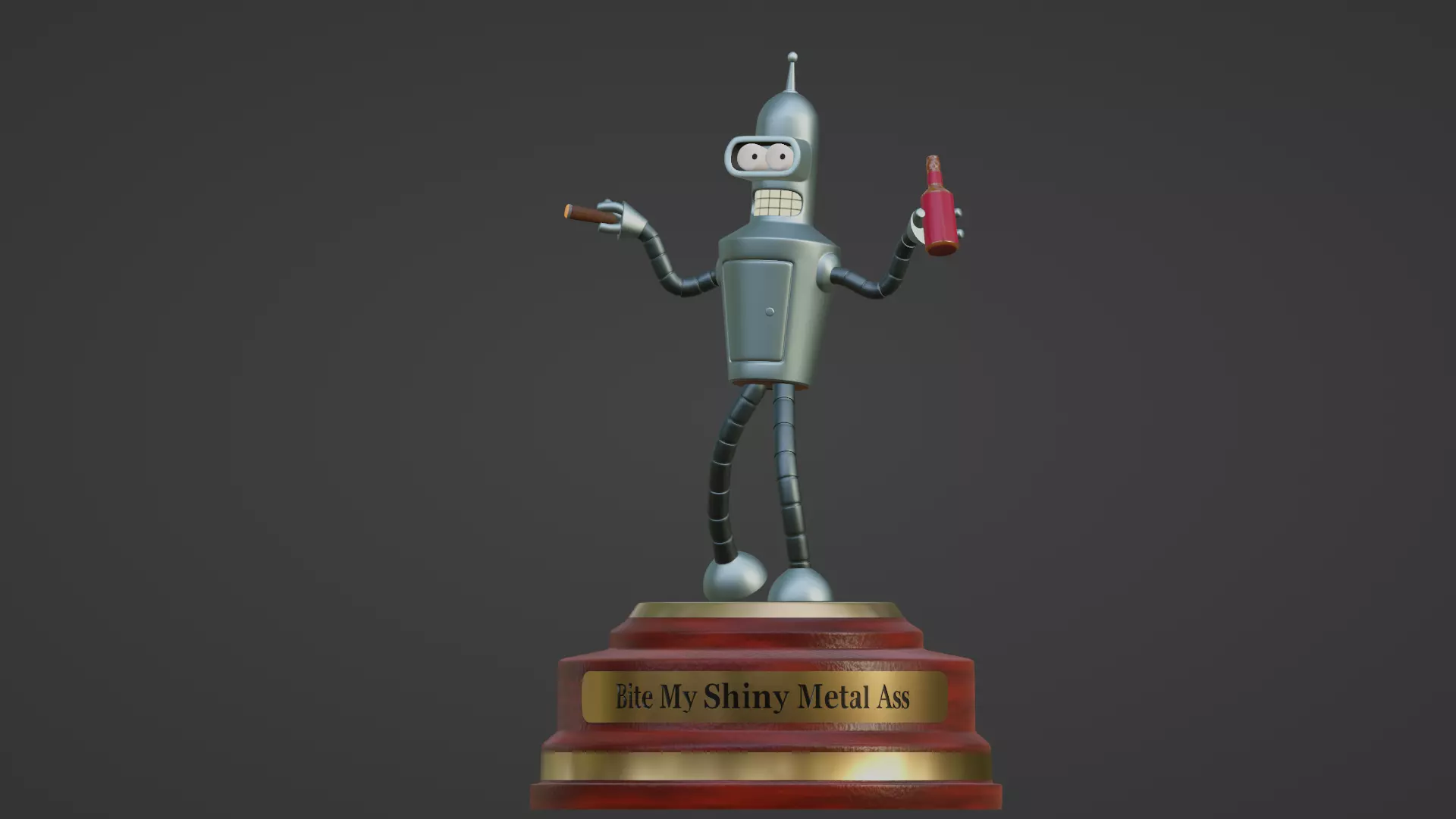 Bender Statue Futurama - 3D Printable 3D print model_0