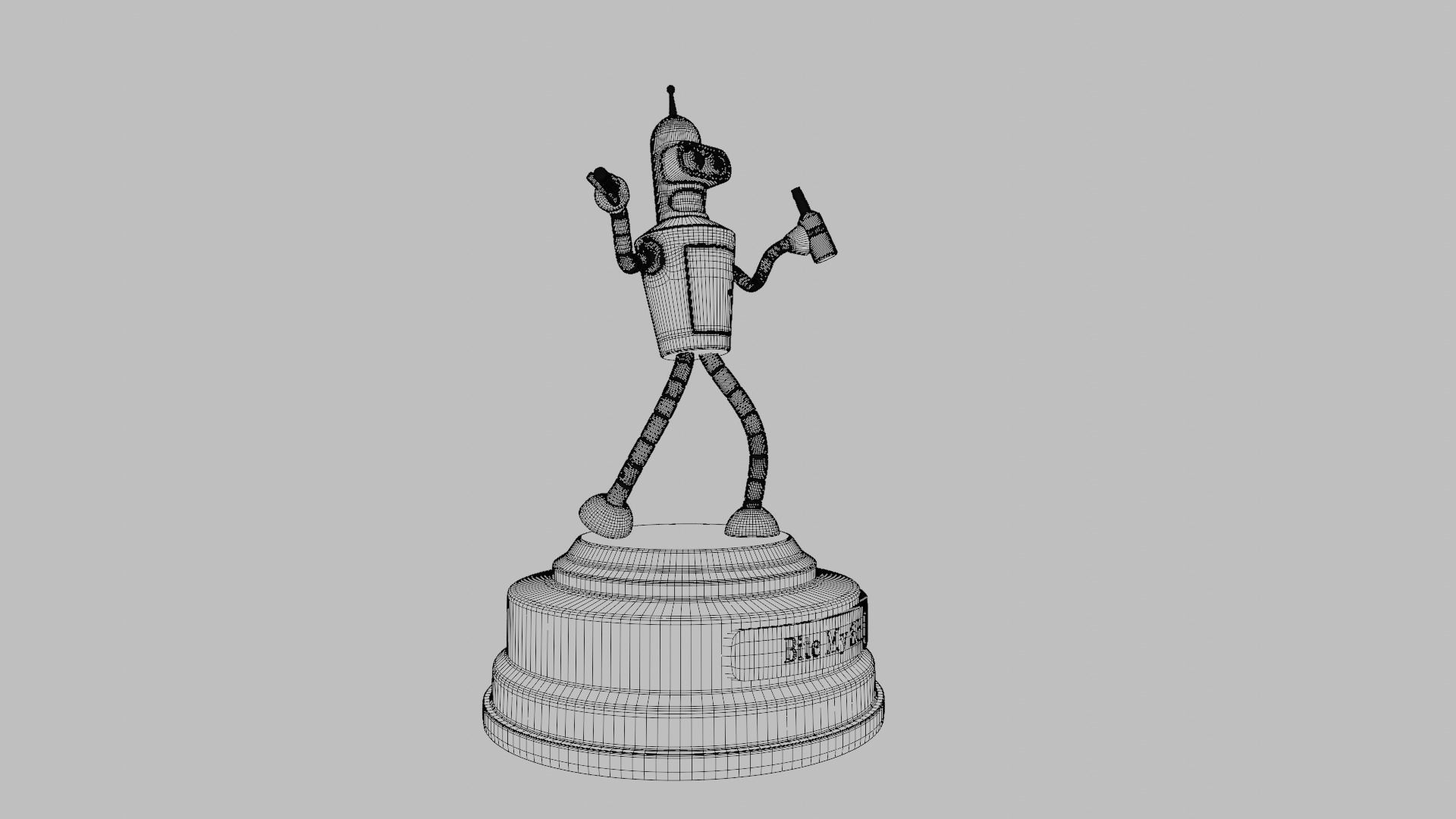 Bender Statue Futurama - 3D Printable 3D print model_12