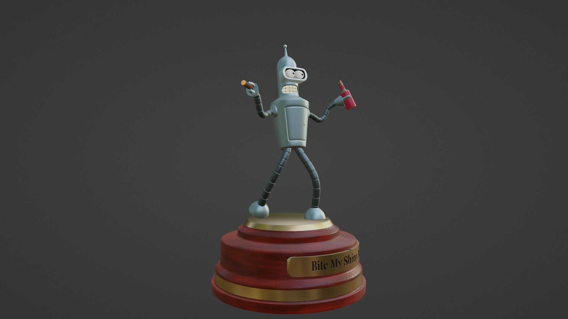 Bender Statue Futurama - 3D Printable 3D print model_2