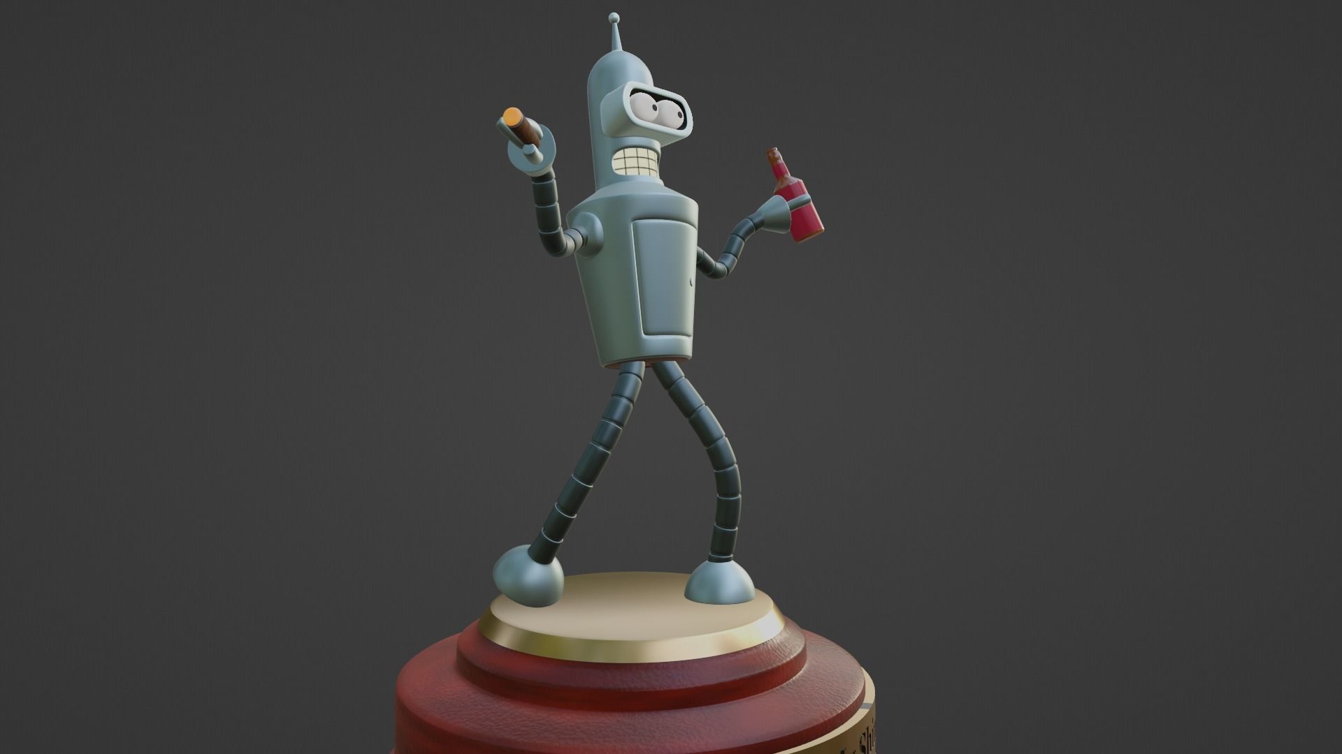 Bender Statue Futurama - 3D Printable 3D print model_4