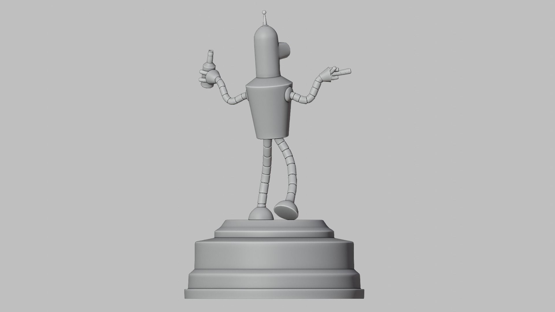 Bender Statue Futurama - 3D Printable 3D print model_7