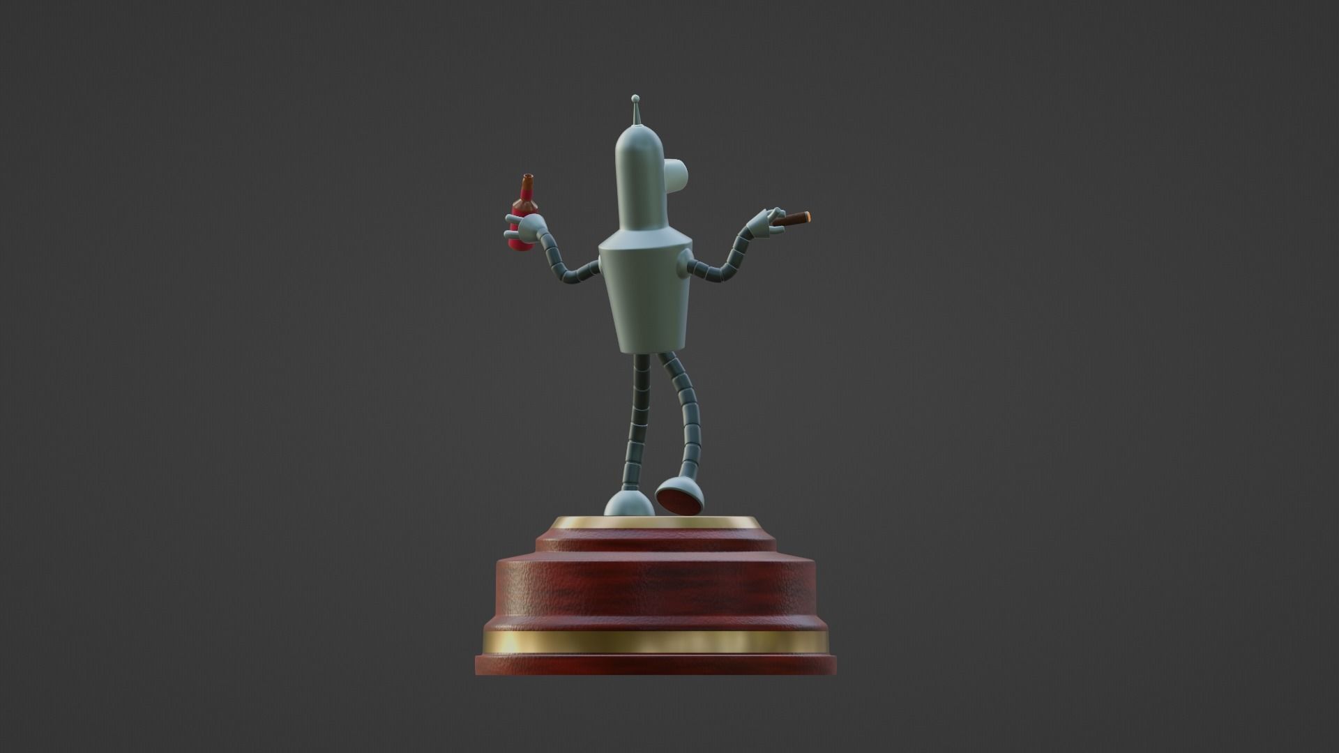 Bender Statue Futurama - 3D Printable 3D print model_3