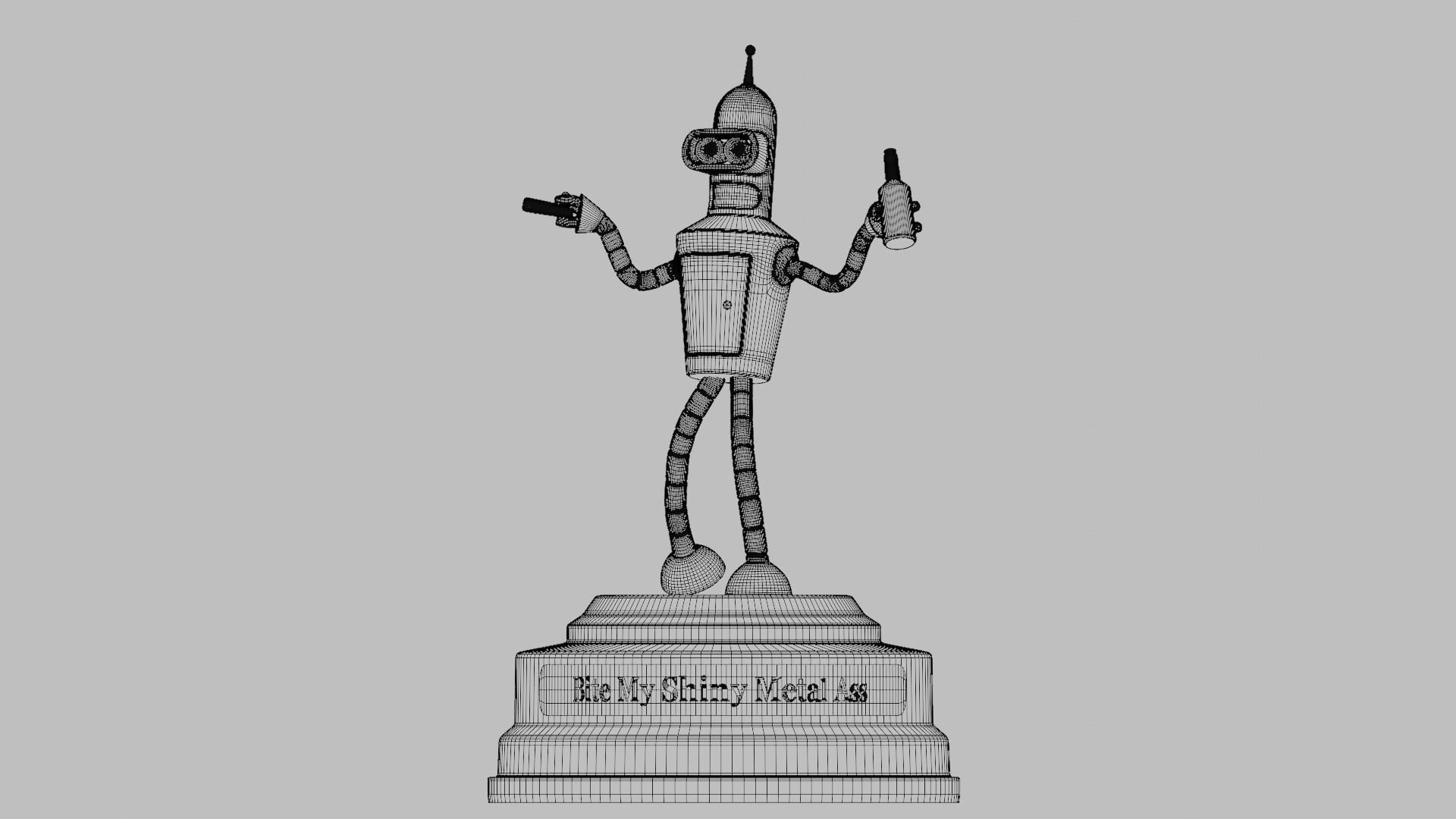 Bender Statue Futurama - 3D Printable 3D print model_11