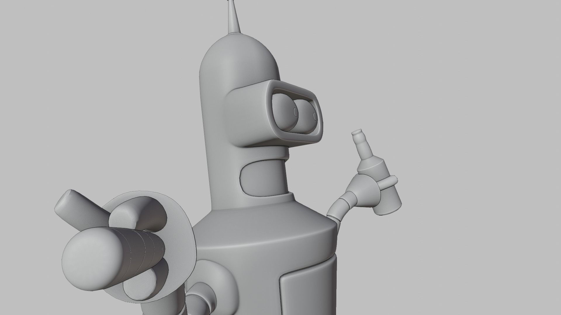 Bender Statue Futurama - 3D Printable 3D print model_10