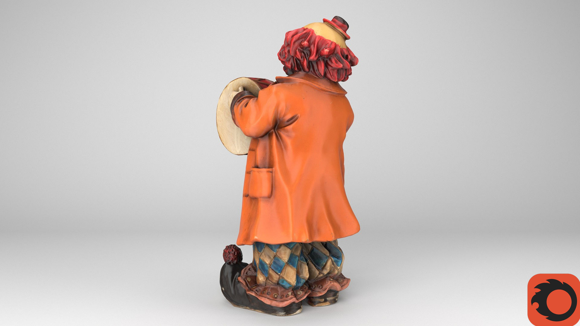 Clown statuette high-poly 3D model_34