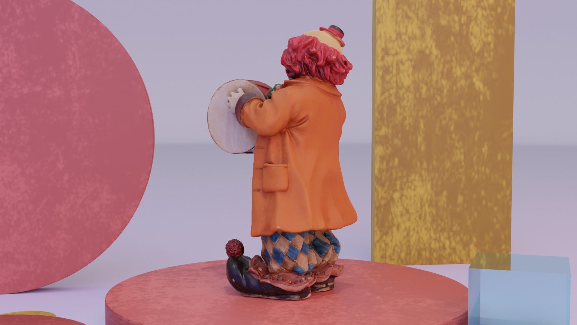 Clown statuette high-poly 3D model_7