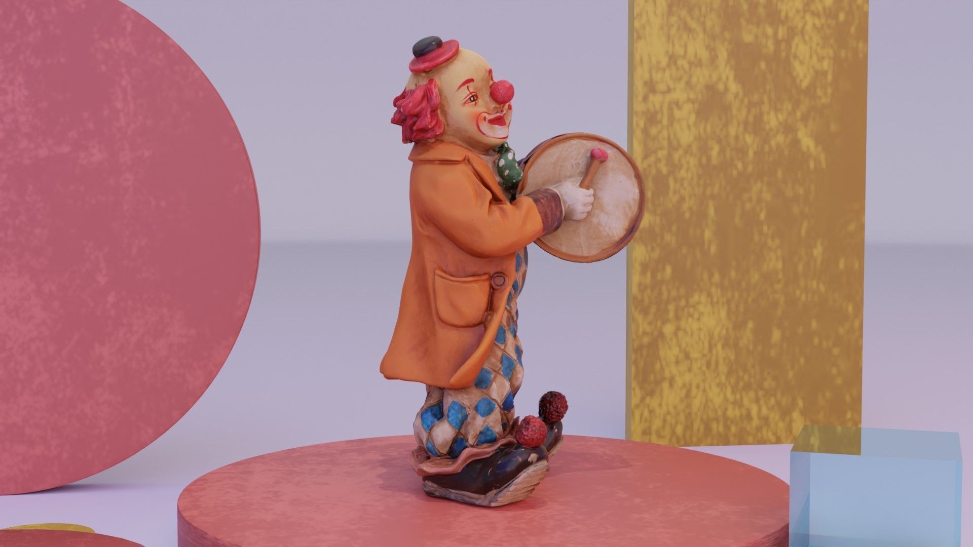 Clown statuette high-poly 3D model_3