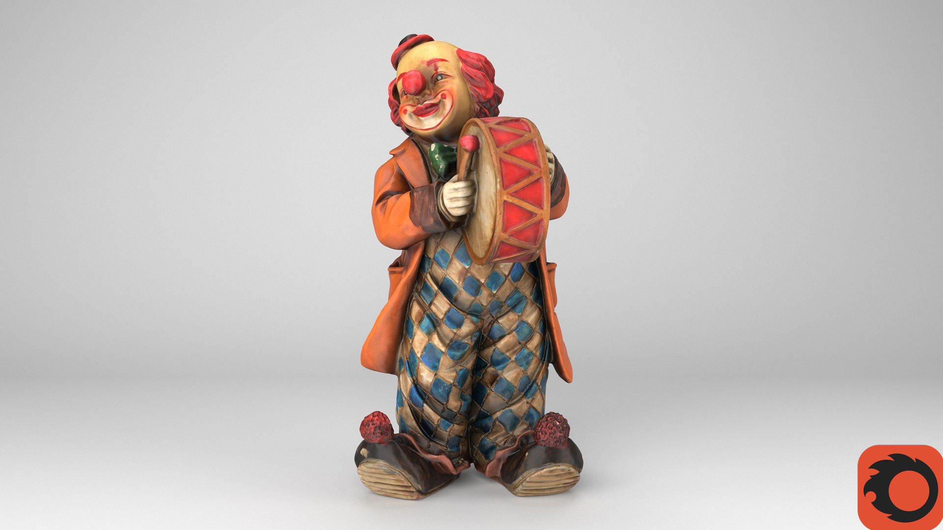Clown statuette high-poly 3D model_31