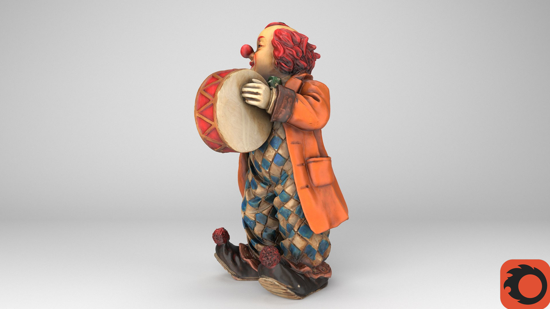 Clown statuette high-poly 3D model_33