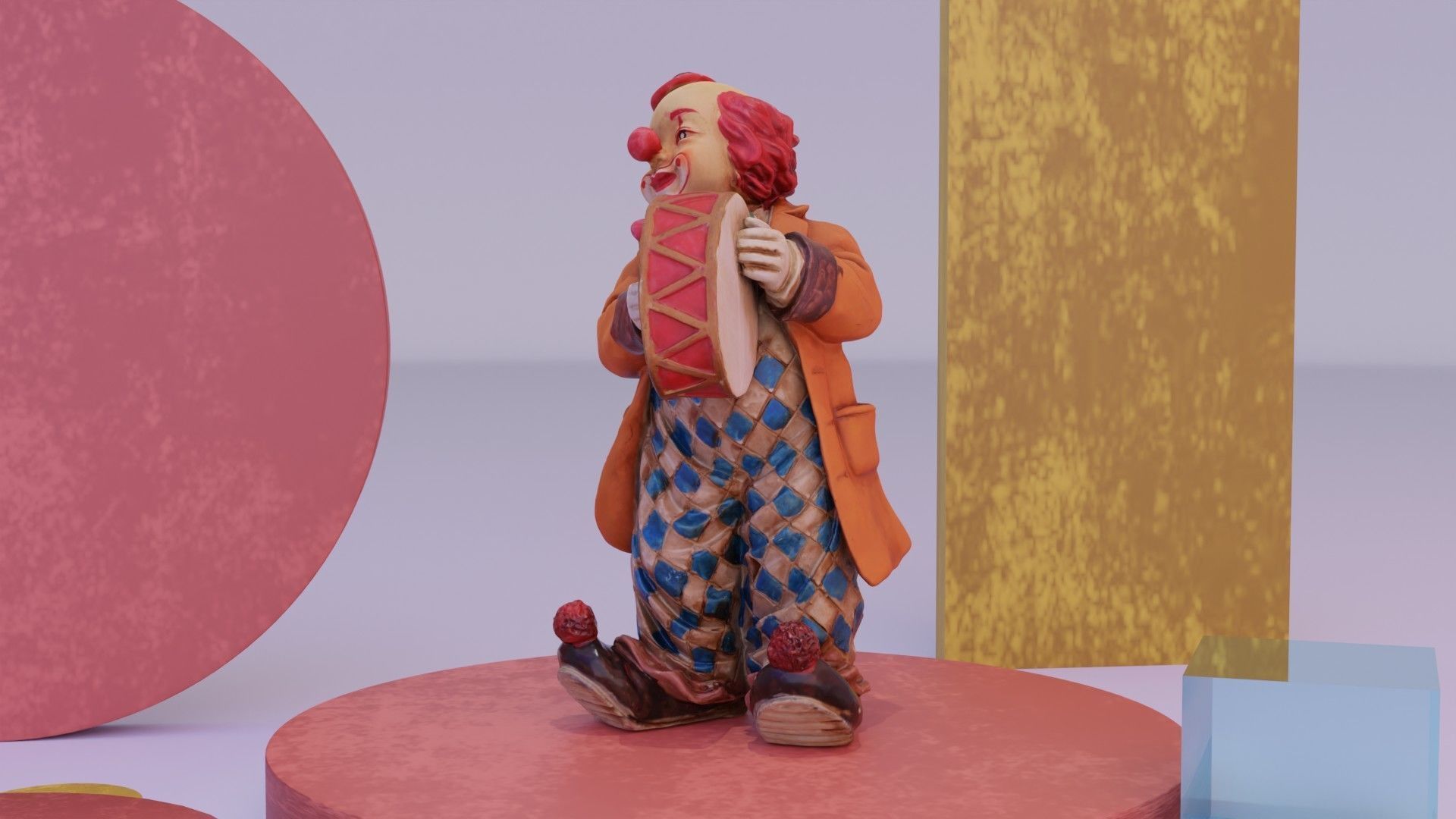 Clown statuette high-poly 3D model_10